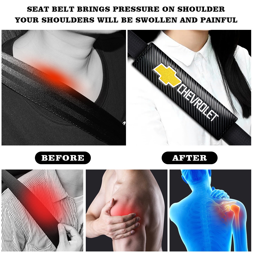 Set 2 Vỏ Bọc Dây Đai An Toàn Bằng Sợi Carbon Cho Chevrolet Captiva Cruze Spark Onix S10 Prisma Sonic