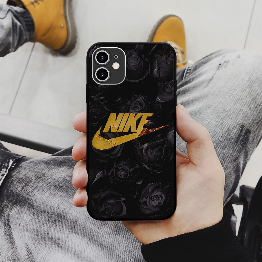 Ốp điện thoại nike ốp lưng nike hình hoa hồng đen dành cho Iphone 5 đến 12 Promax SUPPOD00094