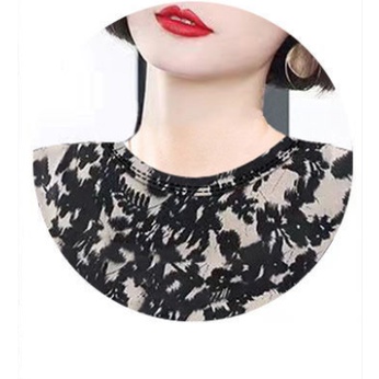 Áo thun tay dài phối lông thời trang cho phụ nữ trung niên