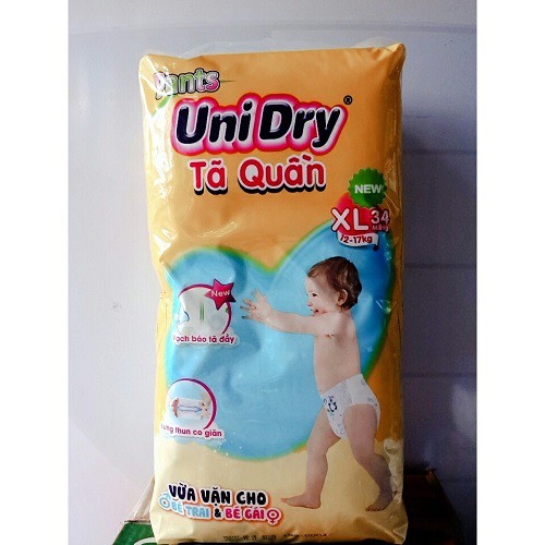 [Tặng 1 thú bông cà rốt] Combo 2 gói tã quần Unidry size M42 - size L38 - size XL34