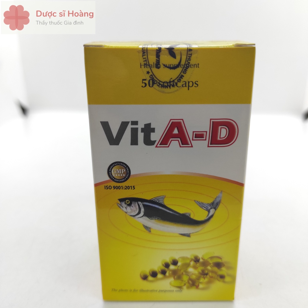 VitA-D Bổ Sung Vitamin A, D3 - Hộp 50 viên nang mềm