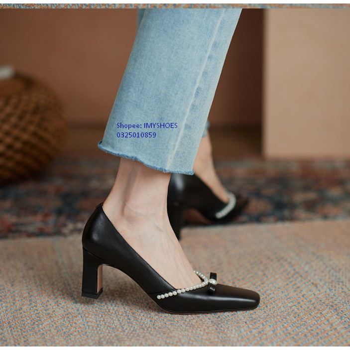 GIÀY CAO GÓT IMYSHOES GÓT VUÔNG PHONG CÁCH GIÀY CƯỚI CỰC SANG