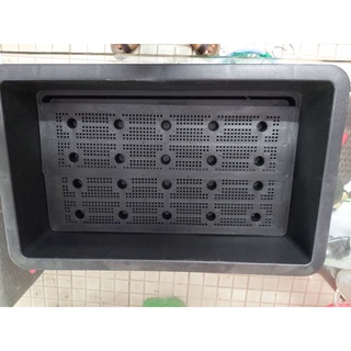 Combo 5 chậu trồng rau hình chữ nhật màu đen 68 x 42 x 15cm