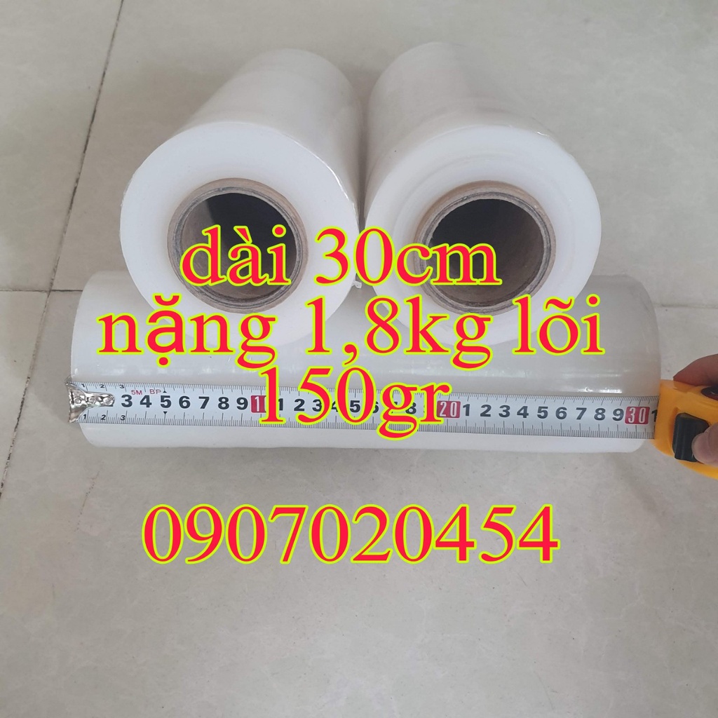 Màng quấn Pe 30cm nặng 1,8kg lõi mỏng quấn bụng giảm béo...!