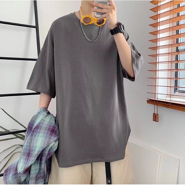 Áo Thun Tay Ngắn Cổ Tròn Xẻ Tà Thời Trang Dành Cho Nam