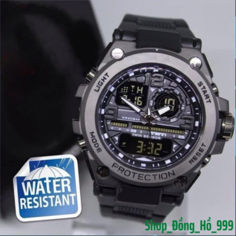 Đồng Hồ Điện Tử Nam SOCK-G8 Viền Thép Không Gỉ, Trẻ Trung, Phong Cách, Nam Tính, 46mm, 2 Màu.
