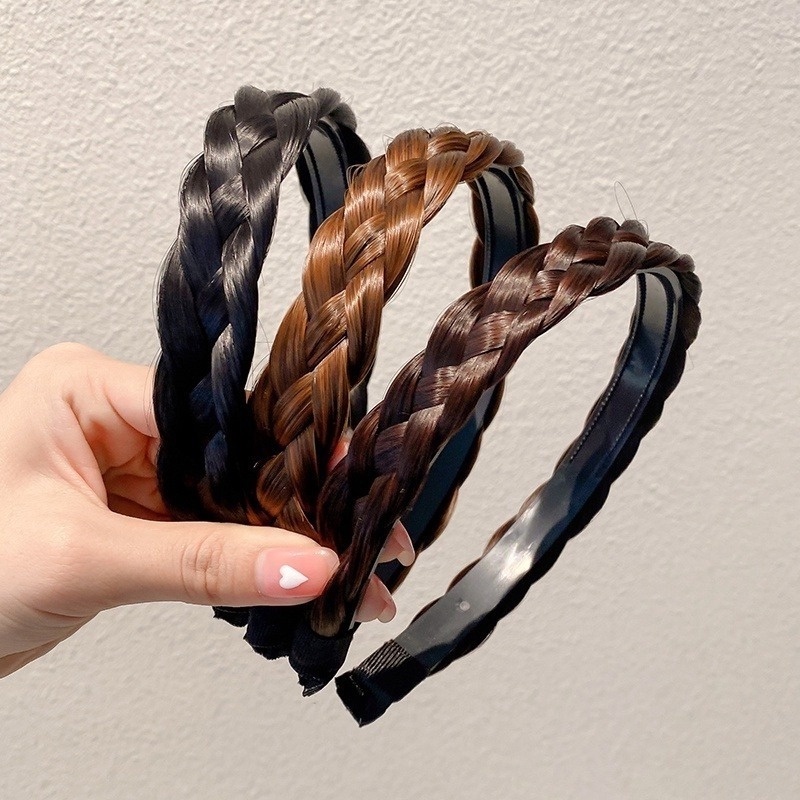 Băng Đô Dạng Bím Tóc Giả Phong Cách Hàn Quốc Mới