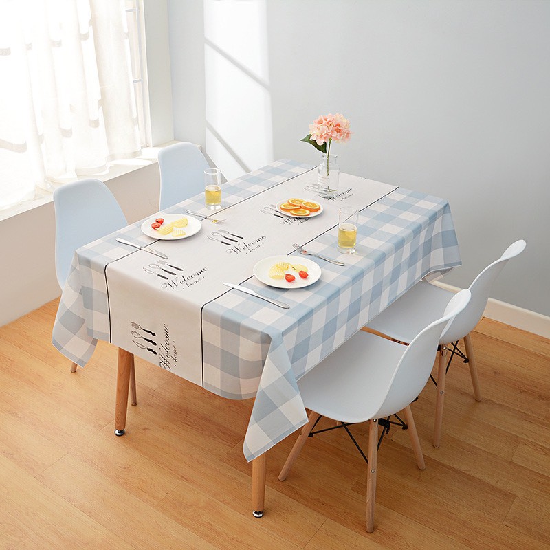 Khăn trải bàn chống thấm, khăn phủ bàn ăn bàn làm việc PVC decor vintage, thảm trải picnic tiện lợi