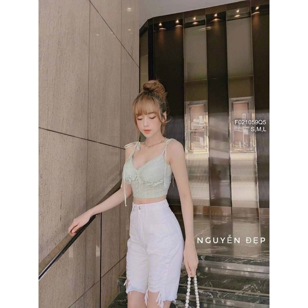 Quần jeans ngố trắng rách