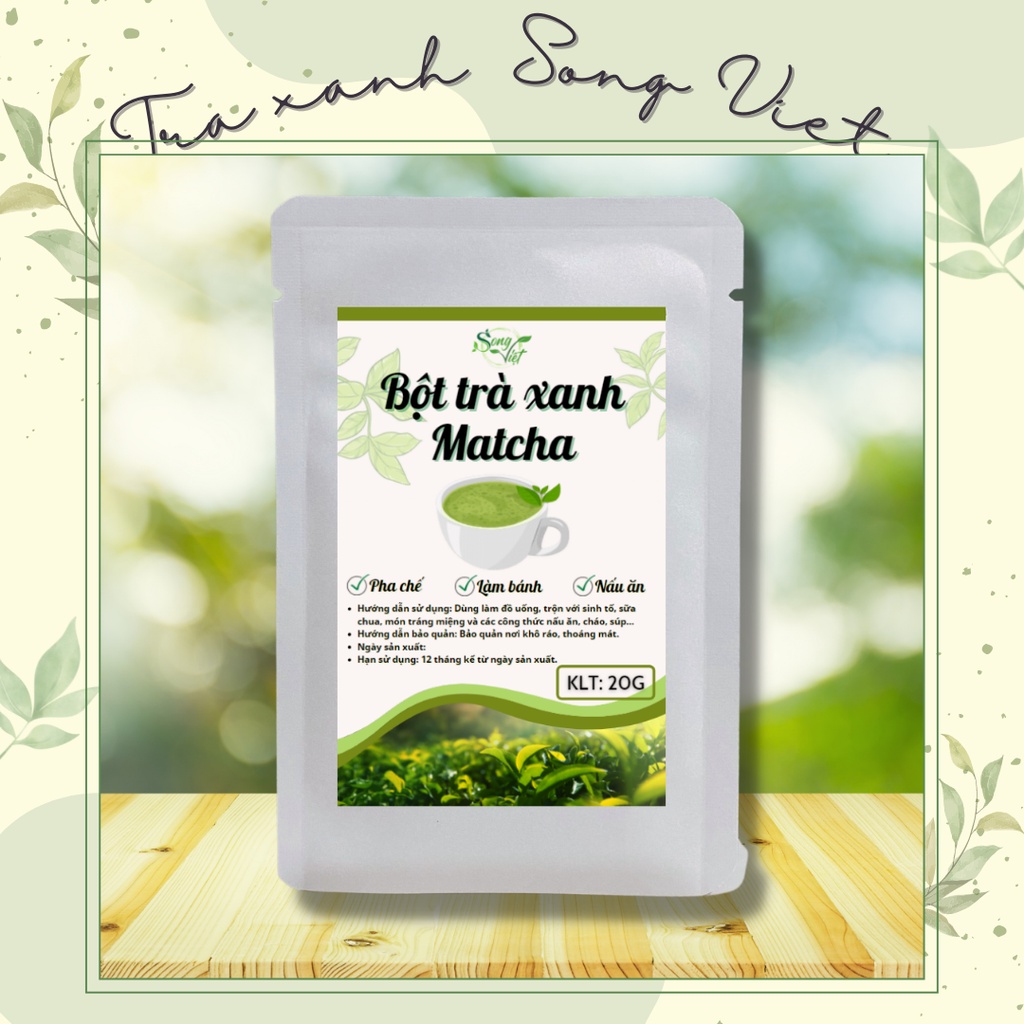 Matcha Trà xanh pha chế, làm bánh Song Việt gói 20Gram