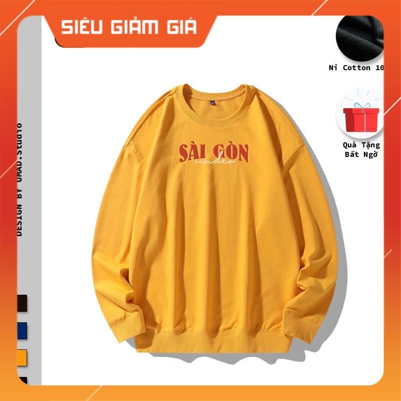 Áo sweater UMAD nỉ bông tay dài Saigonese form rộng Unisex nam nữ