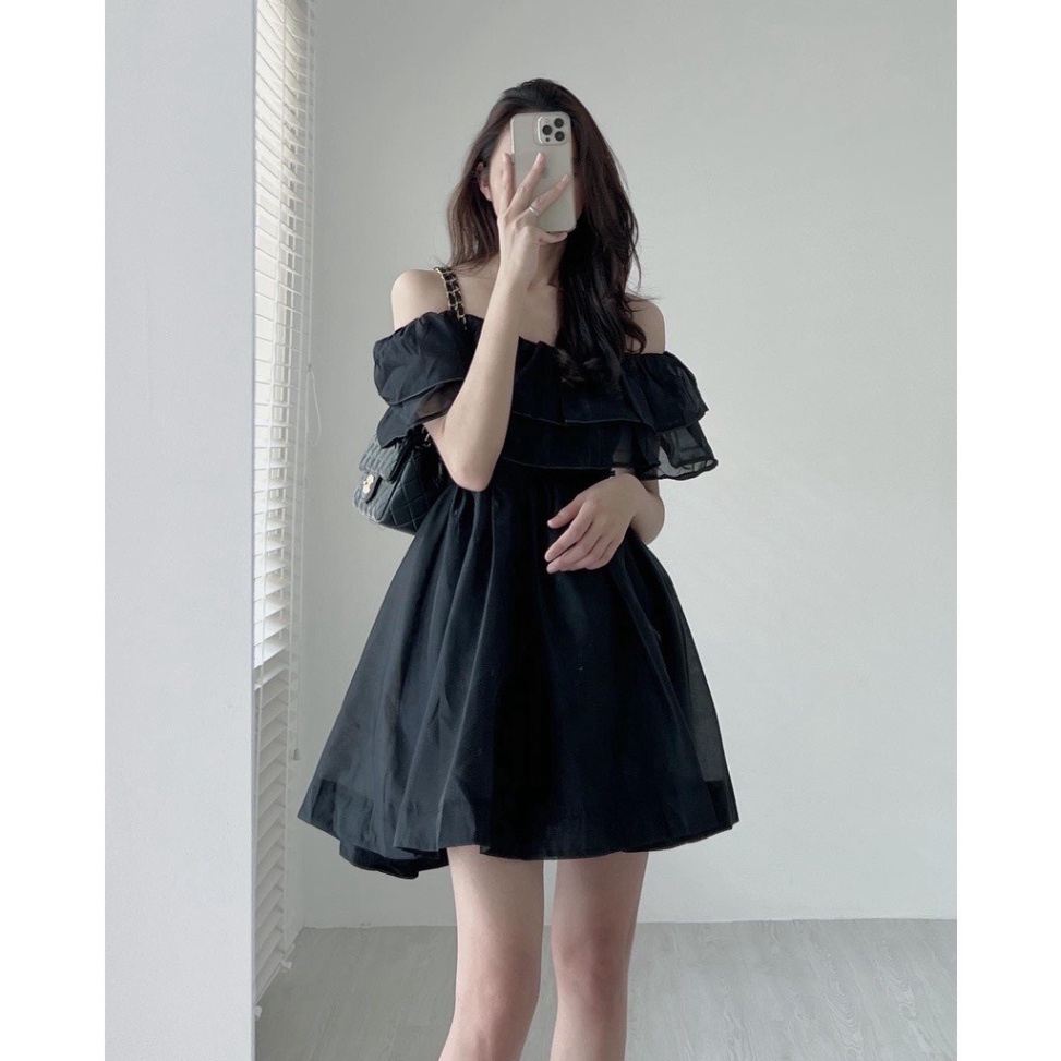VÁY TRỄ VAI TƠ XÒE váy xinh hot trendy - babydoll