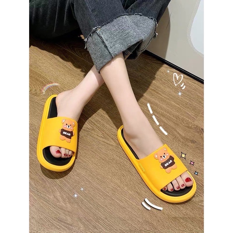 Dép quai ngang nam nữ đi trong nhà Gấu Bear đi êm chân chống nước trơn trượt tốt nhựa eva siêu bền TH-79