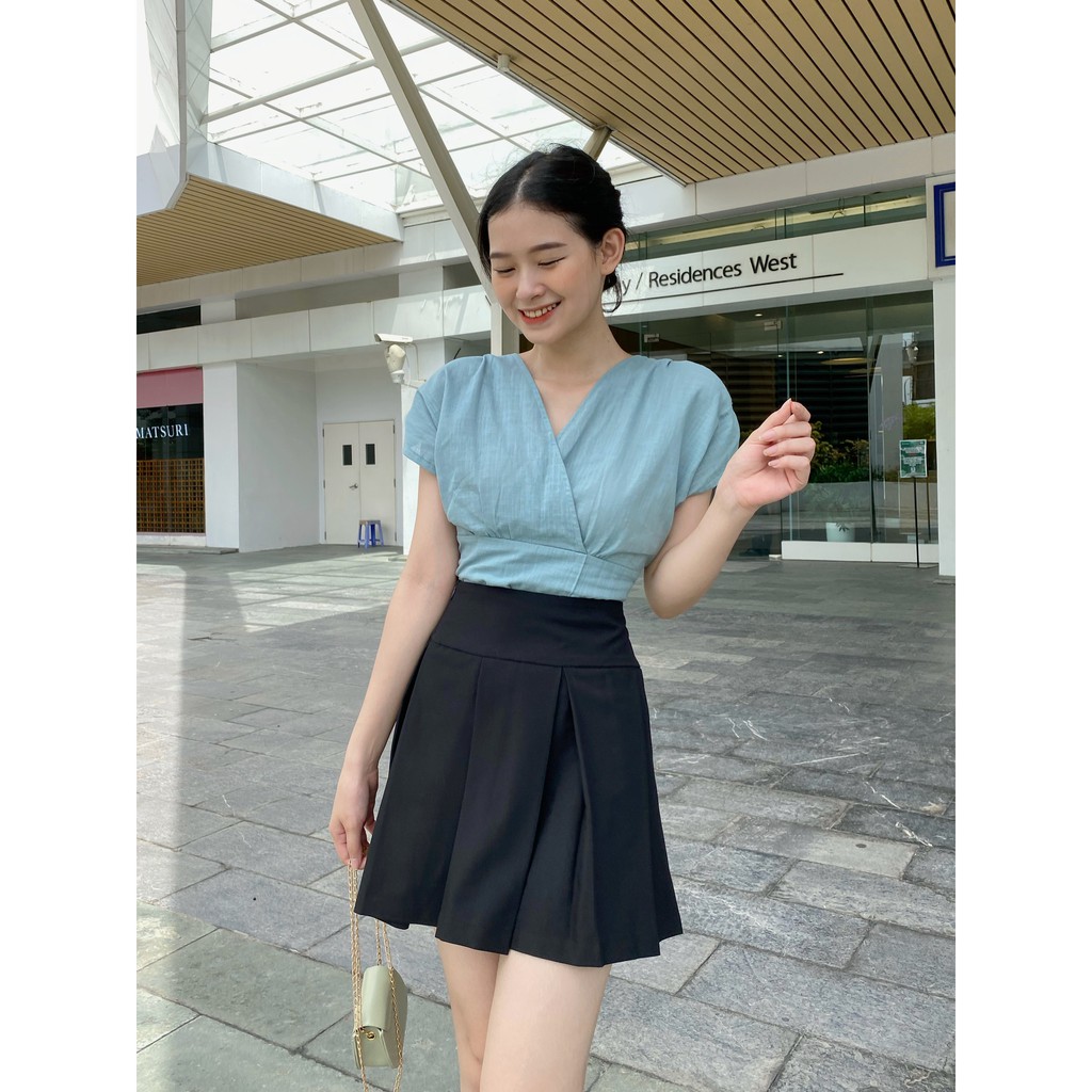 YU CHERRY | Áo nữ Shiny Linen Top YA379