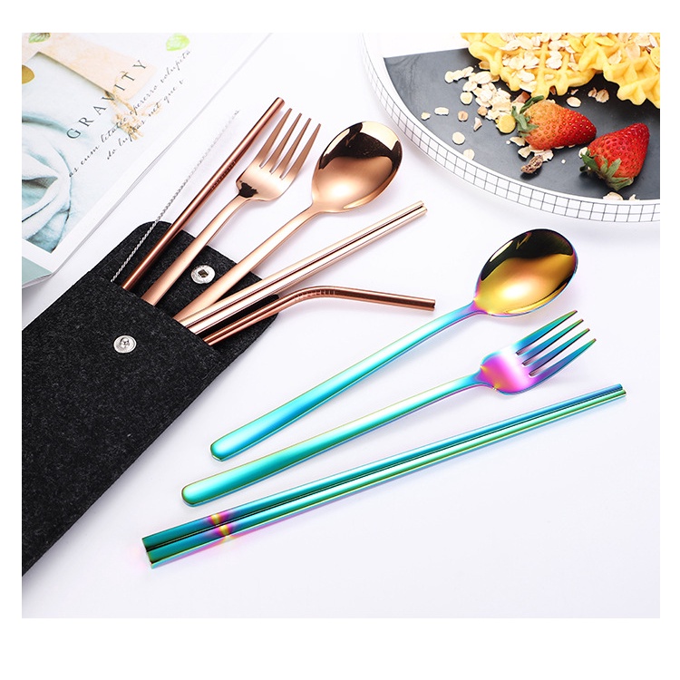 Bộ dụng cụ ăn uống bằng thép không gỉ 304 cao cấp tiện dụng