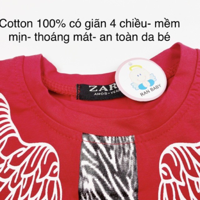 Quần áo bé trai cao cấp , thời trang bé trai phối 3D, in hình cánh đại bàng, chất thun 100% cotton mềm mịn- Form đẹp