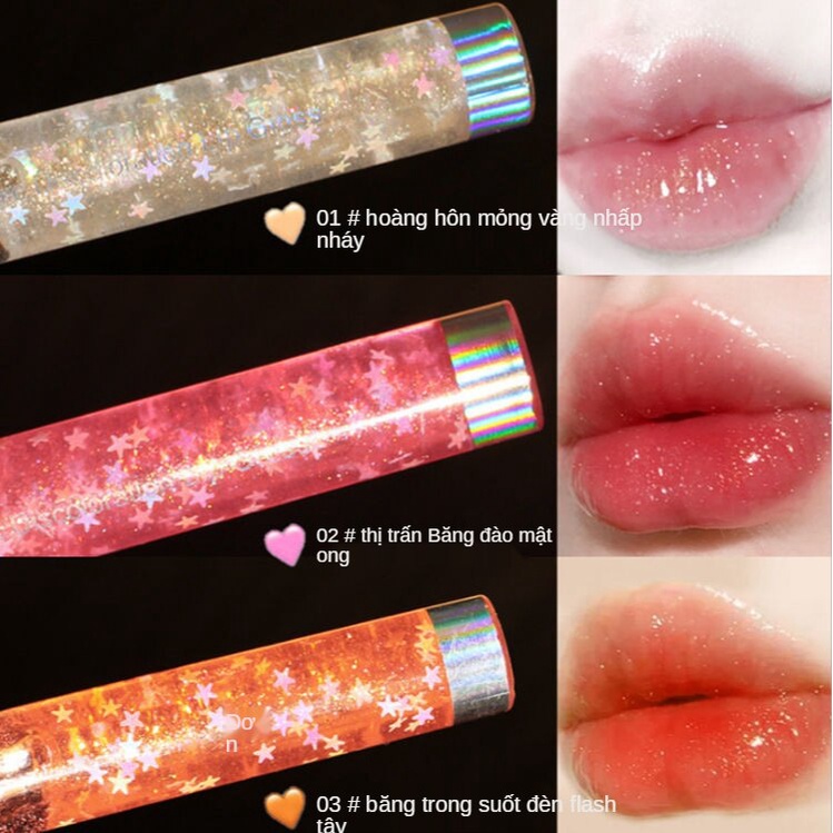 Son bóng 3 màu sắc tùy chọn dưỡng ẩm lâu trôi cao cấp dành cho nữ