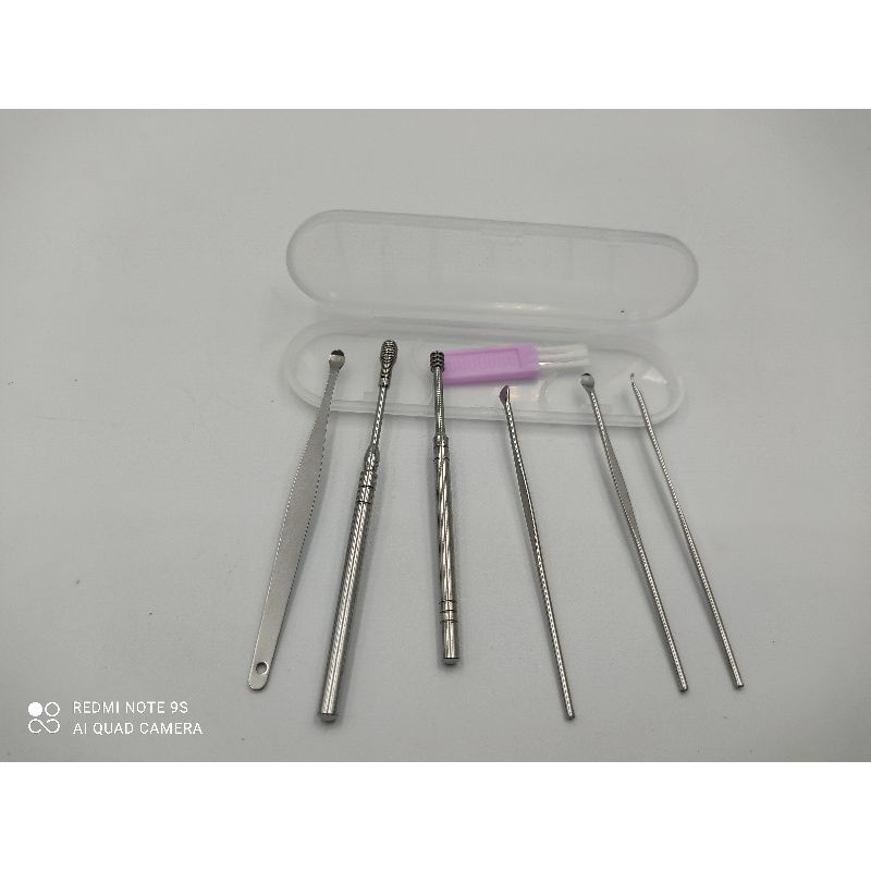 Bộ Lấy ráy tai inox cao cấp, Bộ lấy ráy tai, ngoáy tai 6 chi tiết