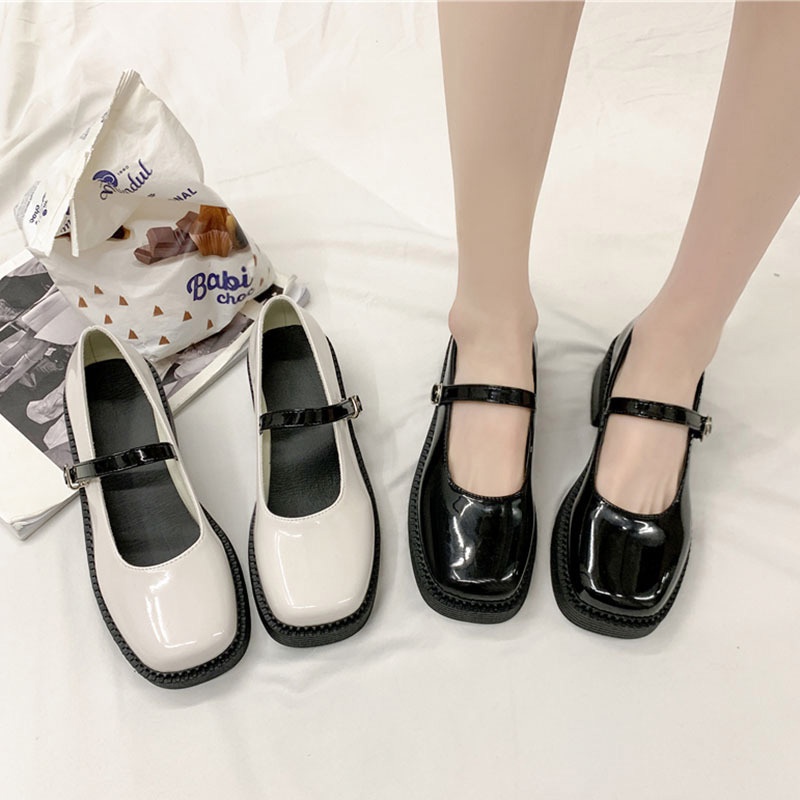 Giày Lolita Nữ  Đế Cao 4.5cm MŨI VUÔNG Giá Rẻ LLT002-ZOEE