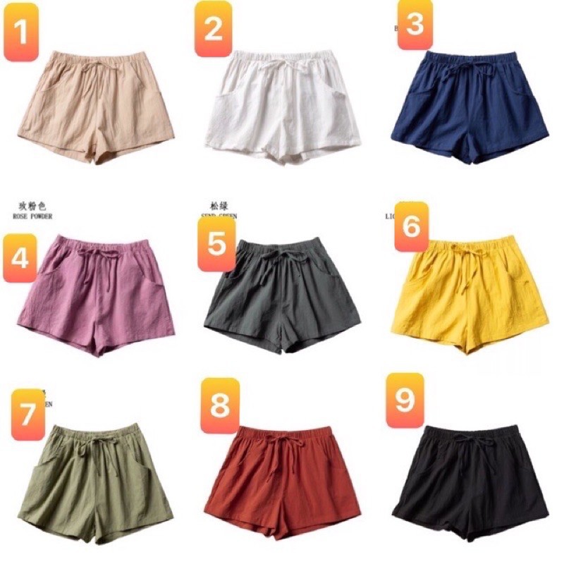 Quần short, quần đùi nữ vải đũi siêu mát | BigBuy360 - bigbuy360.vn