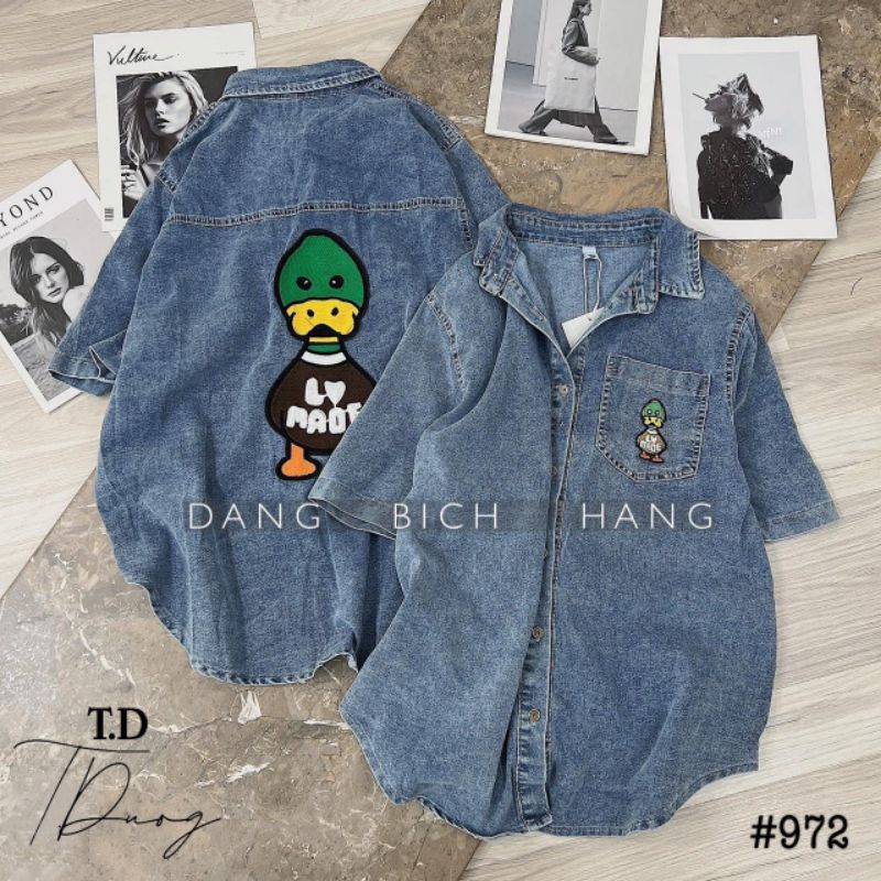 Áo sơmi bò thêu vịt duck hàng QCL1