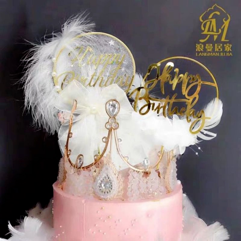 Dream Catcher Phối Ren Lông Vũ Dùng Trang Trí Bánh Kem Chất Lượng Cao