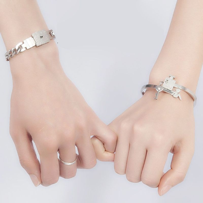 Vòng Đeo Tay 10ms His Hers Có Ổ Khóa Hình Trái Tim Cho Cặp Đôi