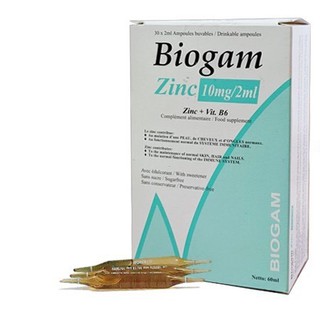 Biogam Zinc hộp 30 ống kẽm nước số 1 Châu Âu