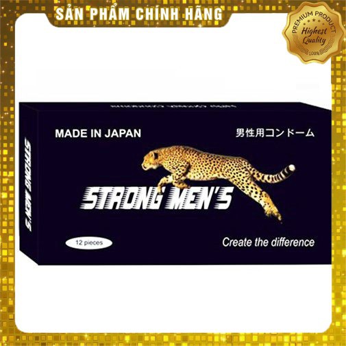 Bao cao su gân gai kéo dài thời gian hộp 12c Strongmen Nhật Bản