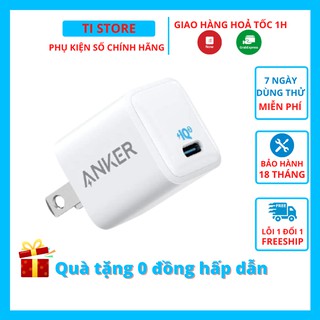 Củ sạc Anker 20w A2633 PowerPort III Nano 1 cổng USB-C PiQ 3.0 sạc nhanh Samsung IPhone 11 12 13 - tistore