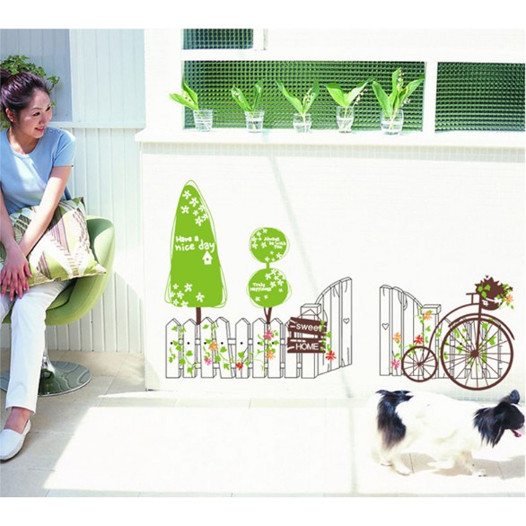 Decal trang trí Cổng hàng rào Cổ tích