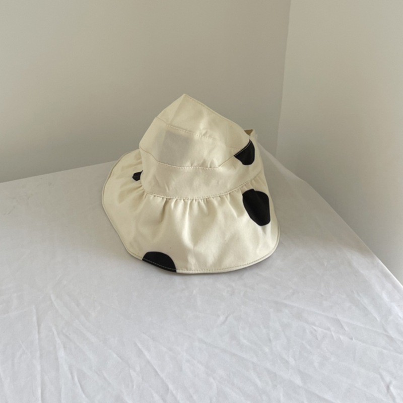 Mũ Rộng Vành Chống Nắng Họa Tiết Chấm Bi Xinh Xắn Phong Cách Hàn Quốc Cho Bé