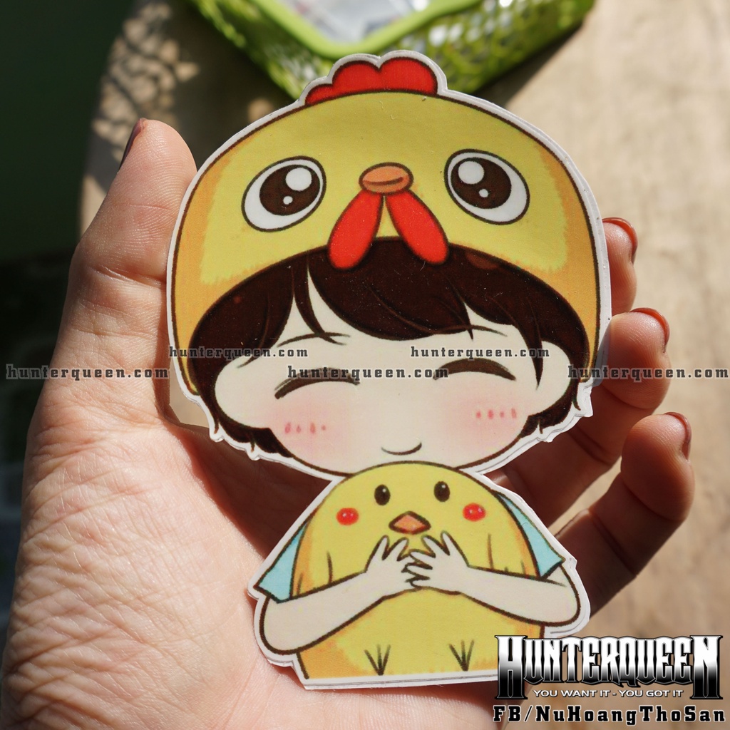 Hình dán cô gái cute đáng yêu dễ thương. Decal sticker cao cấp không bay màu [7.7x11cm]