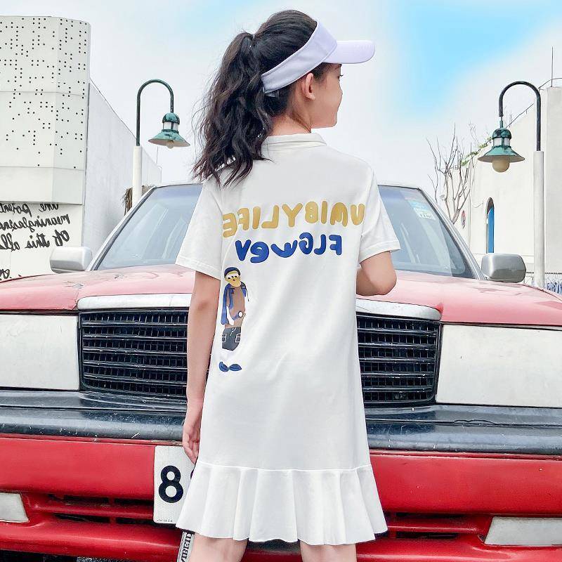 Đầm polo cotton Nguyên Chất Phong Cách Phương Tây Thời Trang Mùa Hè Dành Cho Bé Gái 2021-12 Tuổi