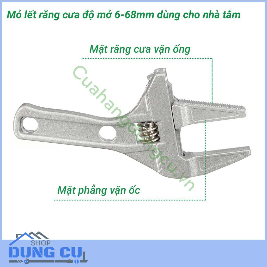 Mỏ lết ngắn lưỡi răng cưa độ mở lớn từ 6-68mm