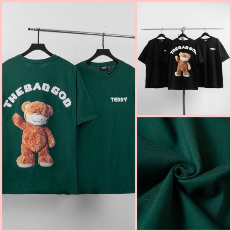 Áo thun tay lỡ nam nữ unisex form rộng Gấu TEDDY BAG GOD LV ullzang vải cotton mịn giá rẻ mặc đơn đôi nhóm