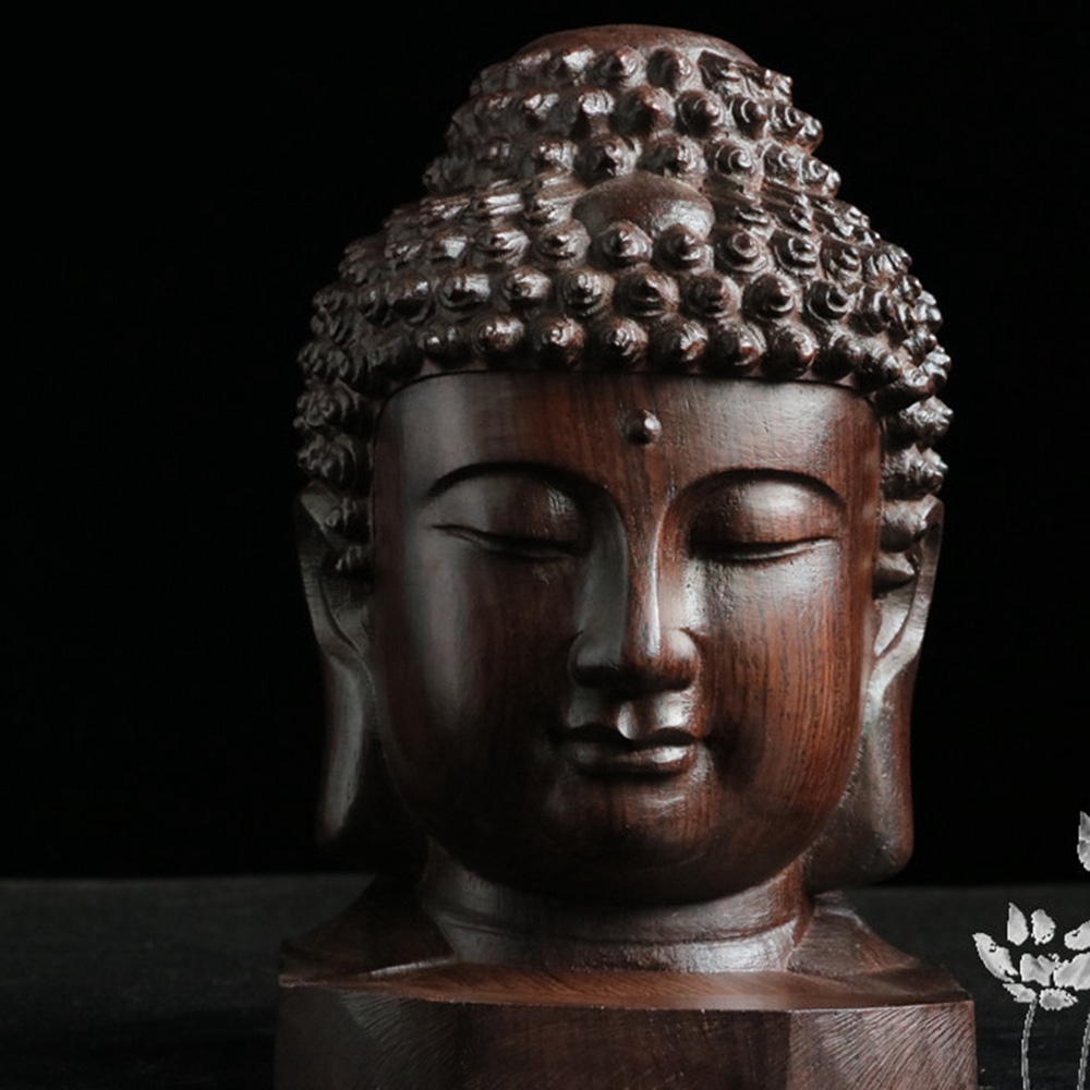 Tượng điêu khắc bằng gỗ hình Phật Tổ trang nghiêm dùng để trang trí nội thất