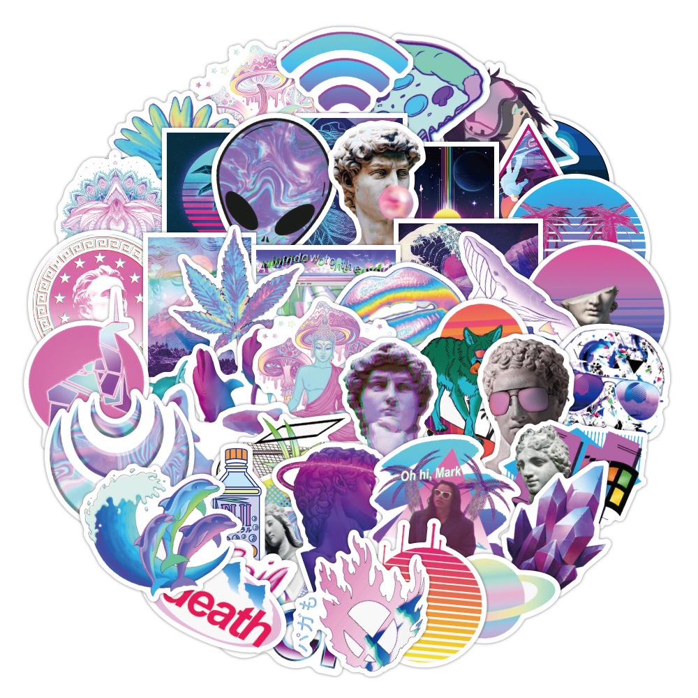 Set 50/25/10 Sticker Dán Trang Trí Vali Laptop Chống Thấm Nước Độc Đáo