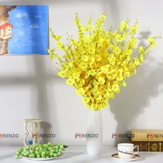 1 Nhánh Hoa Lan vũ nữ lụa giả hoa nhân tạo dài 1 mét gồn 5 nhánh nhỏ cắm bình hoa