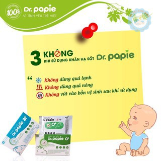 Khăn Lau Hạ Sốt 0+ / 3M+  Dr Papie Cho Bé Hạ Nhiệt Giảm Sốt Ngăn Ngừa Co Giật Hộp 25 Chiếc (katydang)