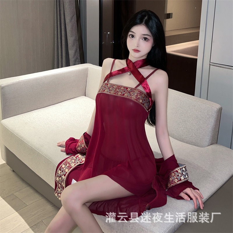 Váy ngủ + Áo choàng + chip ren trung hoa siêu sexy B236