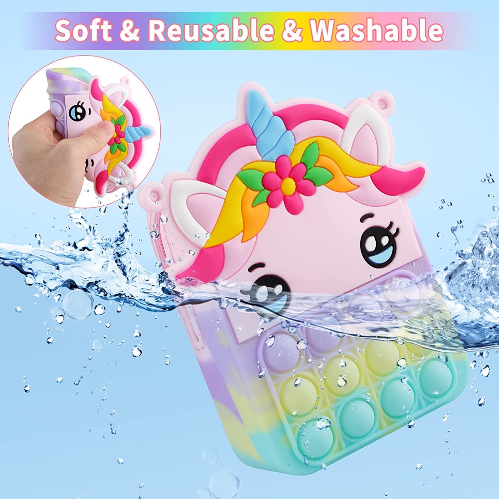 Túi Đeo Chéo Hình Kỳ Lân Silicone Xinh Xắn