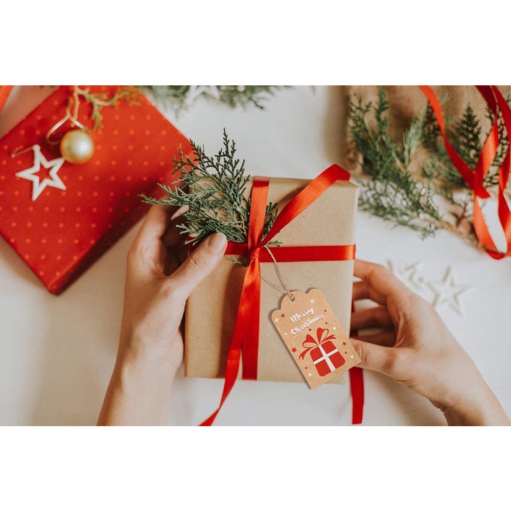 Nhãn treo trang trí cây thông Giáng Sinh bằng giấy DIY