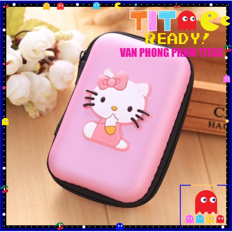 Hộp Đựng Cáp Sạc Hello Kitty Màu Hồng
