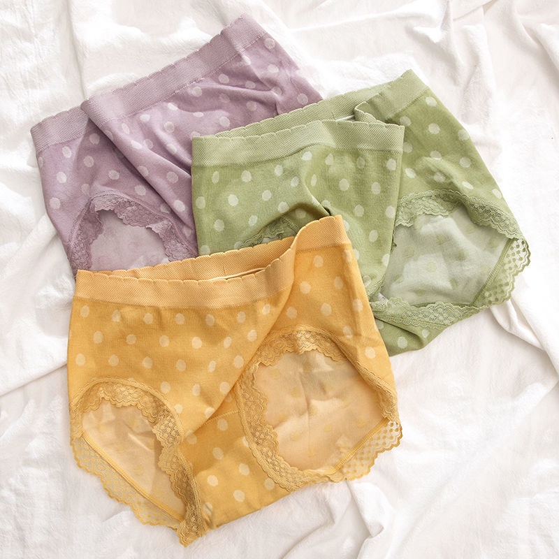 Quần Lót Cotton Lưng Vừa Không Đường May Thoáng Khí Kháng Khuẩn Phong Cách Nhật Bản Dễ Thương Cho Nữ