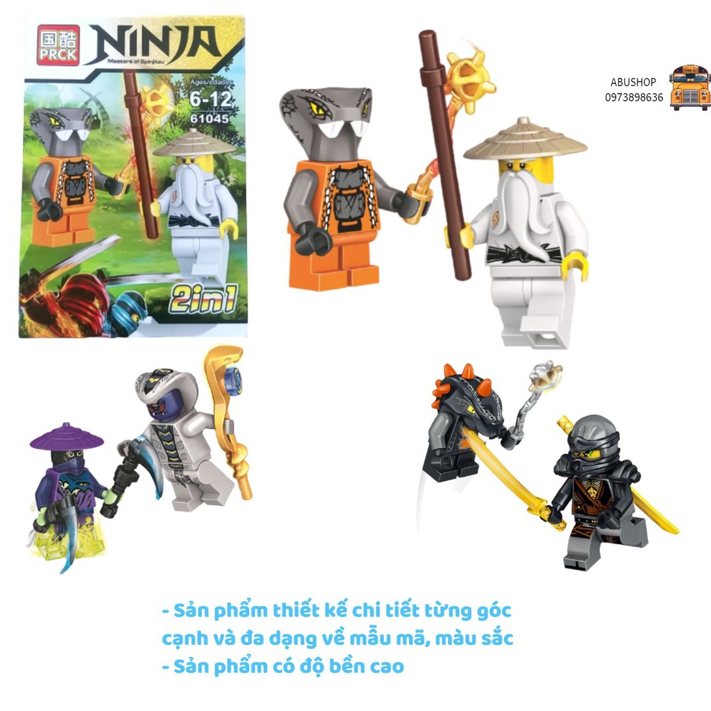 Lego NINJA rắn 2in1 -  Đồ chơi trẻ em lắp ráp, Lego cao cấp sưu tập bộ 2in1 nhân vật ninja hottrend A68