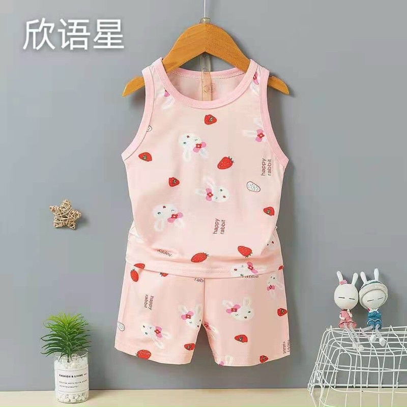 Bộ balo cotton lạnh xuất hàn bé gái in tràn hình sz cho bé 24-35kg