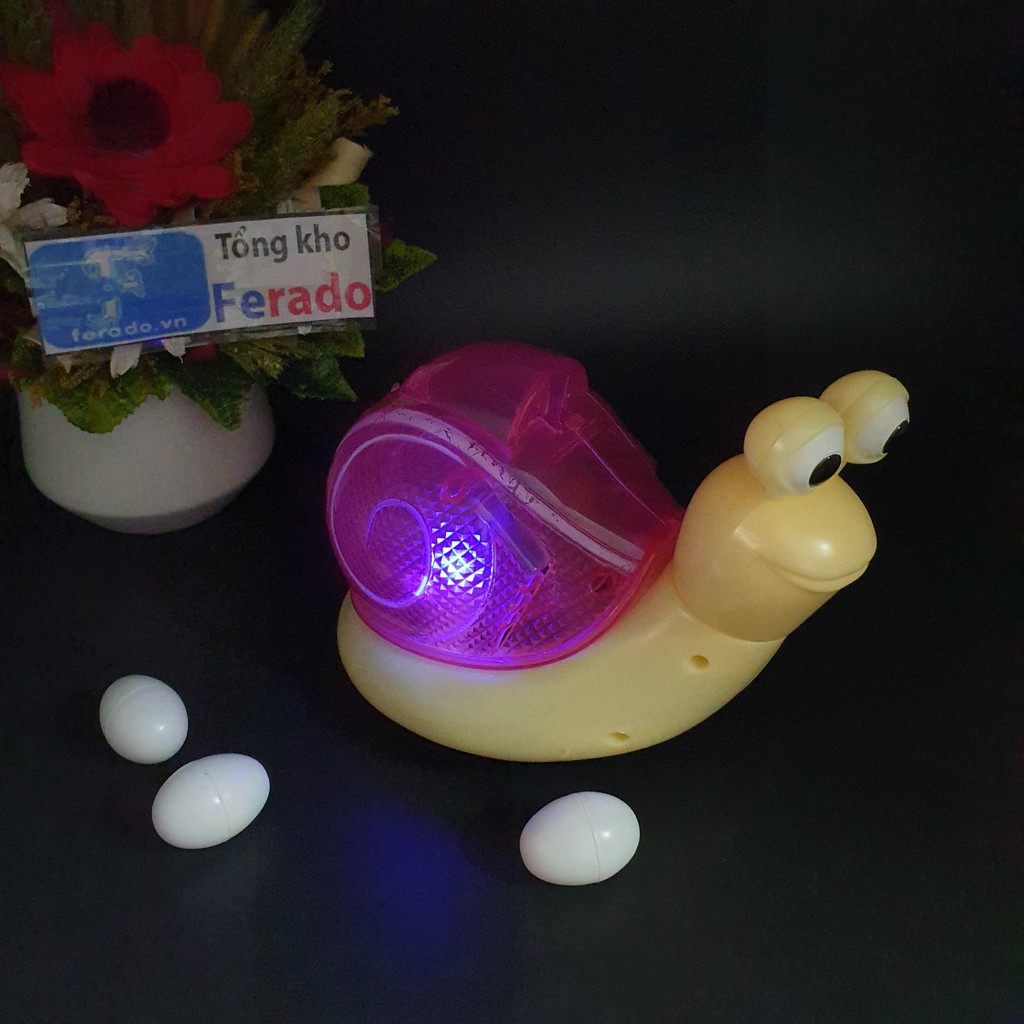 Đồ chơi trẻ em ốc sên đẻ trứng có 5 bài hát việt phát sáng