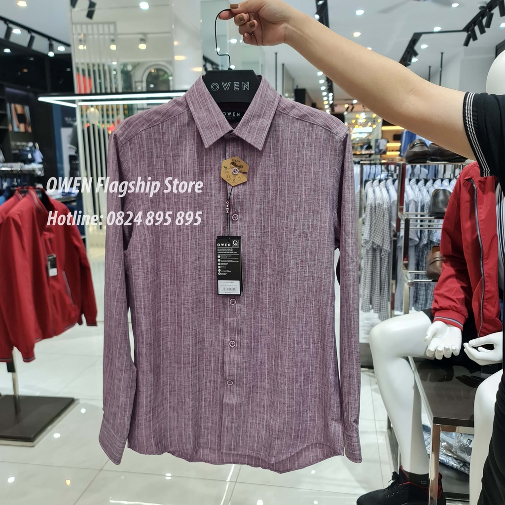 OWEN -  Áo sơ mi nam dài tay dáng SLIMFIT sợi Cafe - Mã AS23346D - OWEN Flagship Store
