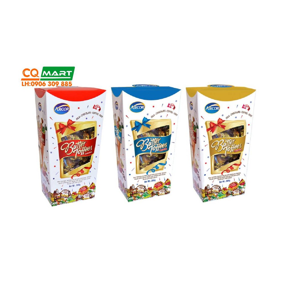 Kẹo Chocolate Butter Toffees Hộp Hình Thang 300gr